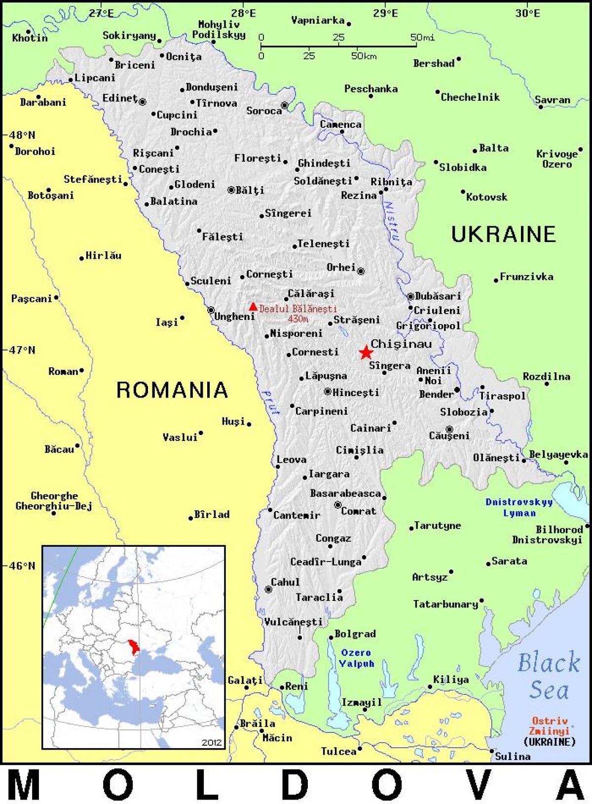 Mappa di Moldova paese 
